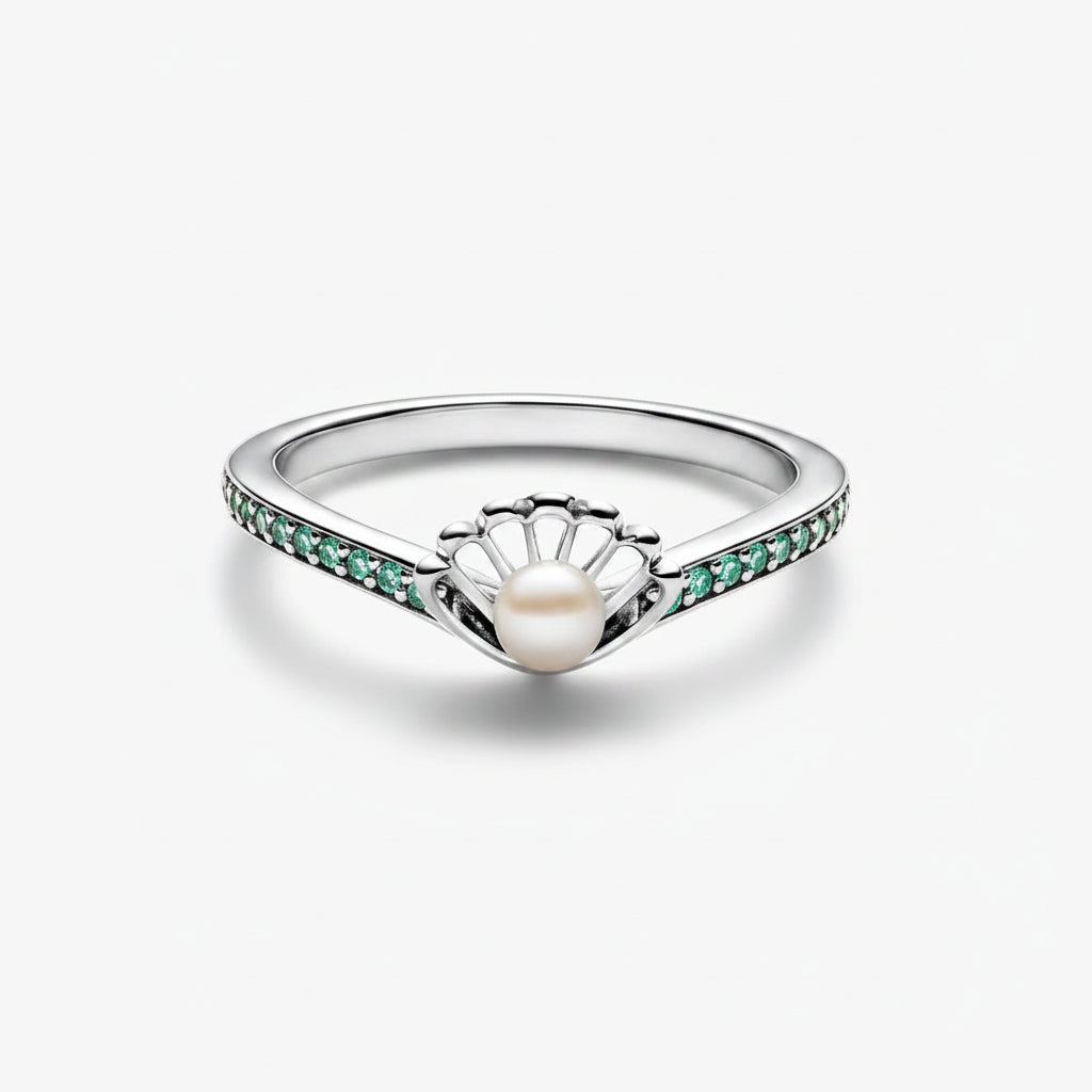Disney Ariel Princess Shell Treated Freshwater Cultured Pearl Ring