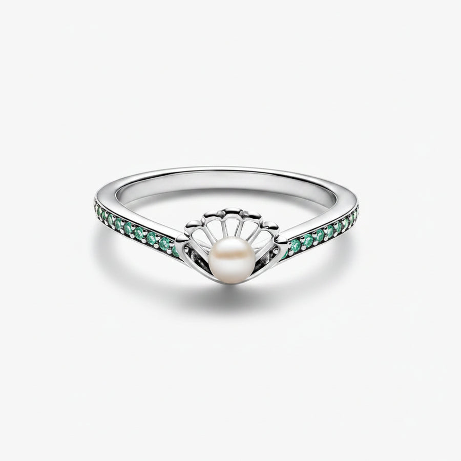 Disney Ariel Princess Shell Treated Freshwater Cultured Pearl Ring