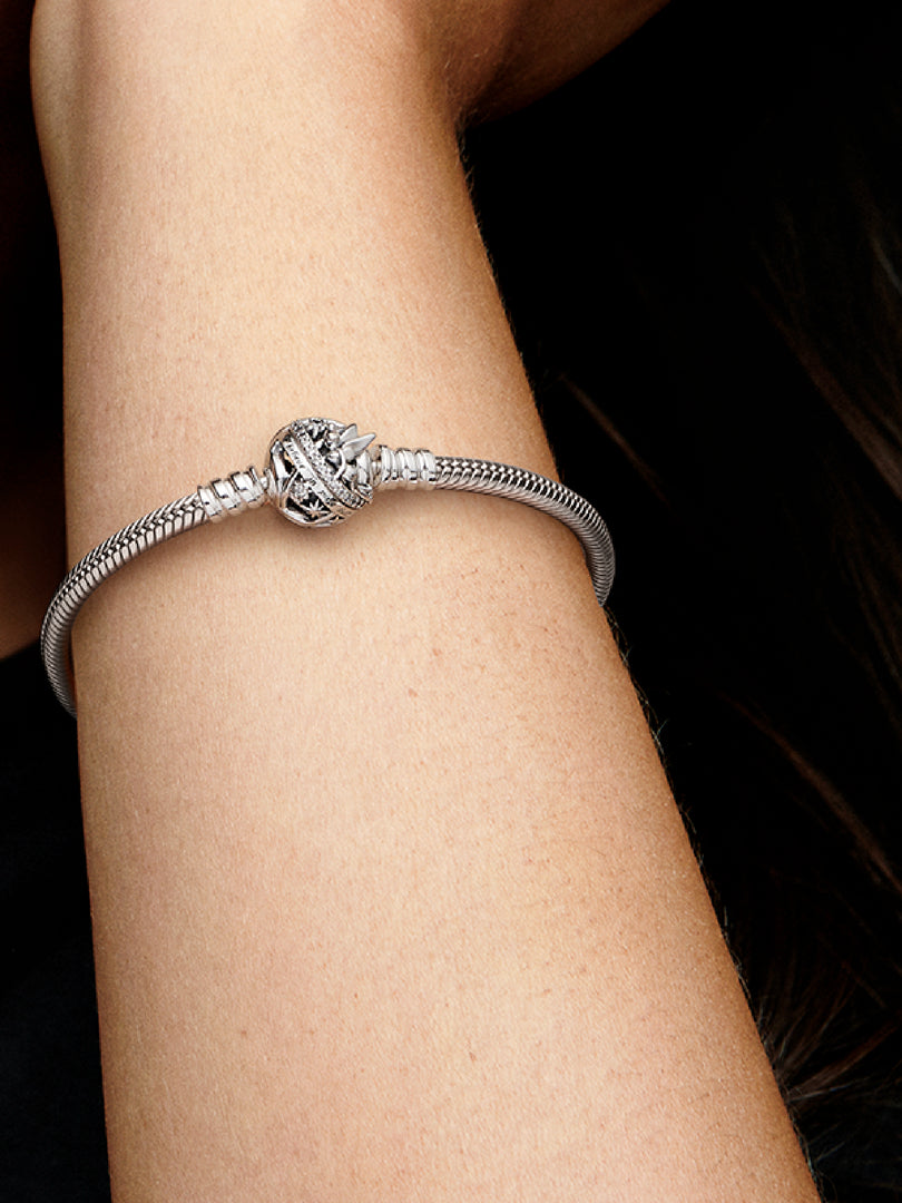 Sterling Silver Disney Campanilla Clasp Snake Chain Bracelet