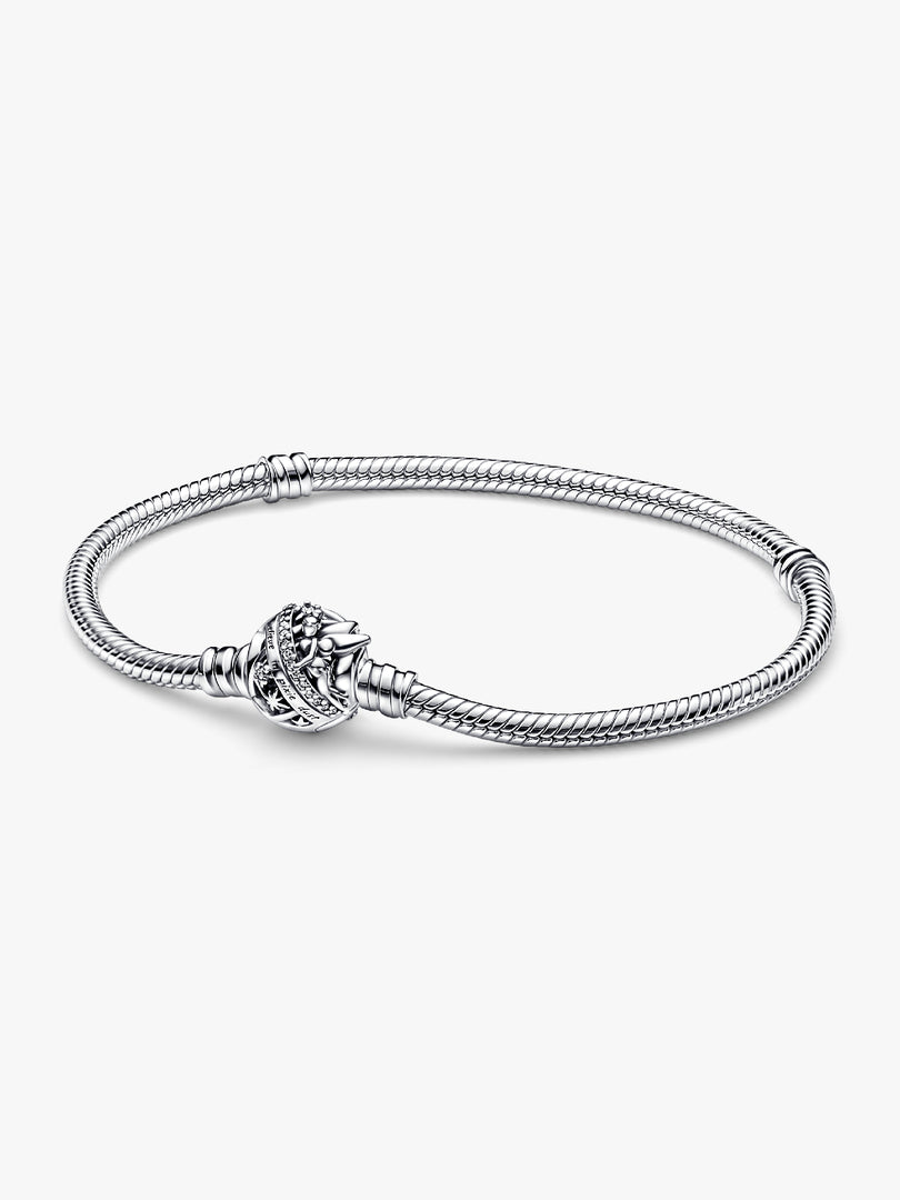 Sterling Silver Disney Campanilla Clasp Snake Chain Bracelet