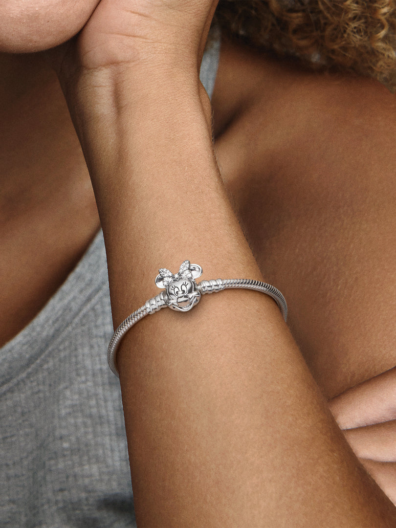 Disney Sparkling Minnie Portrait Sterling Silver Bracelet