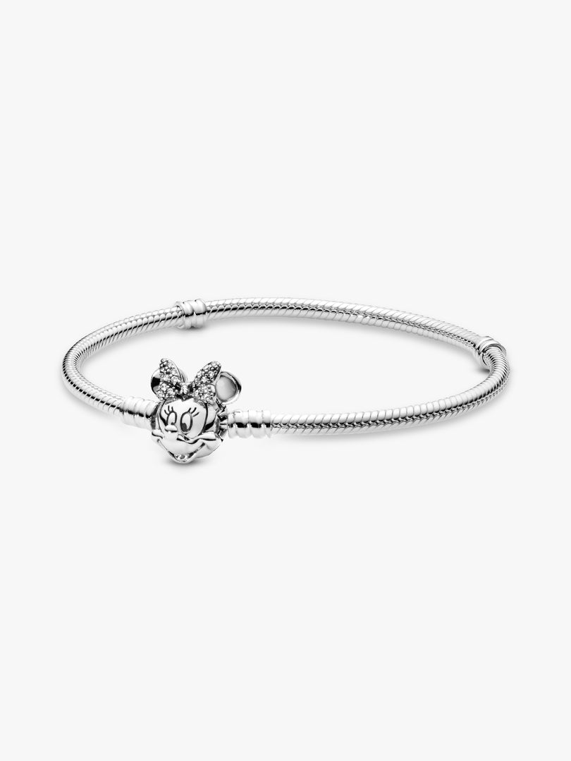 Disney Sparkling Minnie Portrait Sterling Silver Bracelet