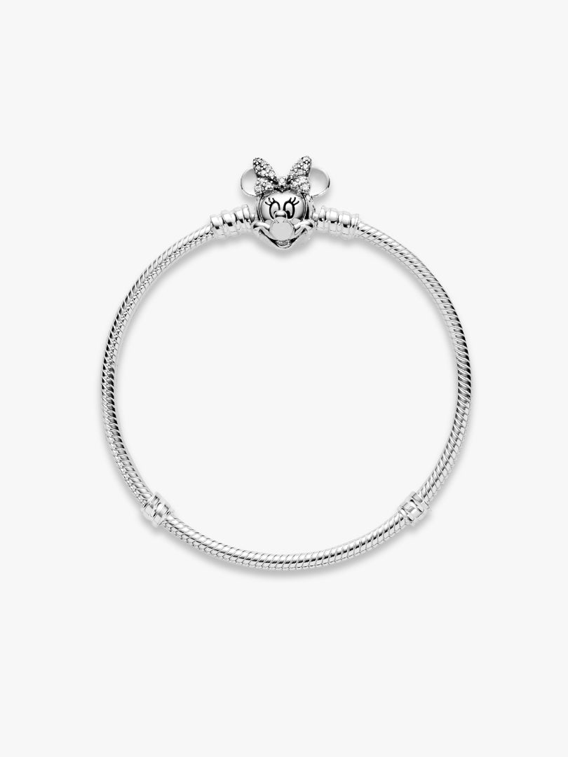 Disney Sparkling Minnie Portrait Sterling Silver Bracelet