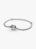 Disney Mickey Mouse Heart Clasp Snake Chain Bracelet