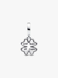 Four-Leaf Clover Lab-Created Diamond Dangle Charm