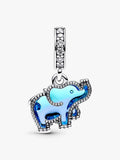 Blue Murano Glass Elephant Charm Pendant