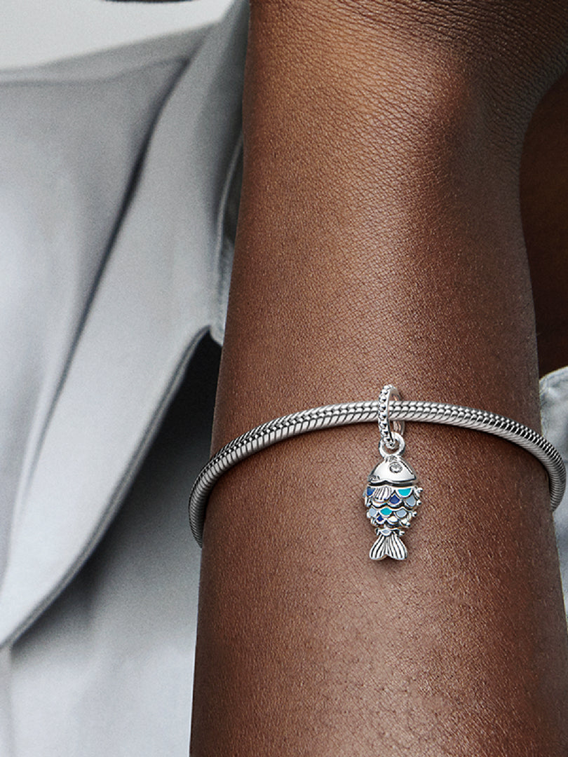 Blue Scales Fish Dangle Charm