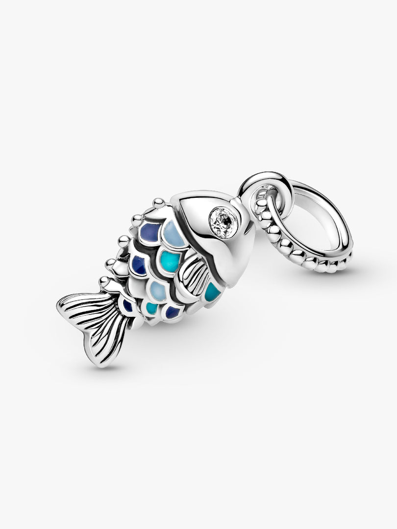 Blue Scales Fish Dangle Charm