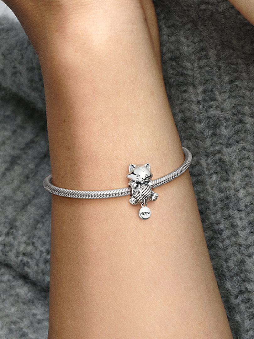 Kitten and Yarn Ball Charm