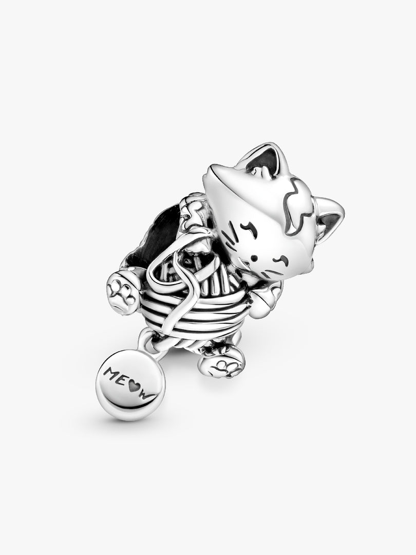 Kitten and Yarn Ball Charm