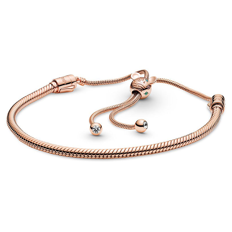 Disney Mickey Mouse Castle Rose Gold Slider Bracelet
