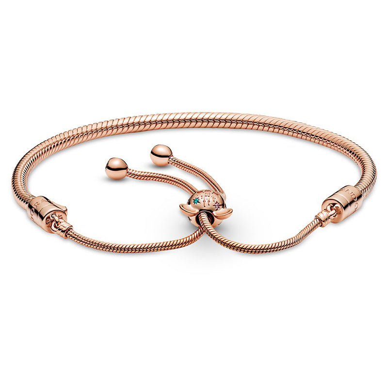 Disney Mickey Mouse Castle Rose Gold Slider Bracelet