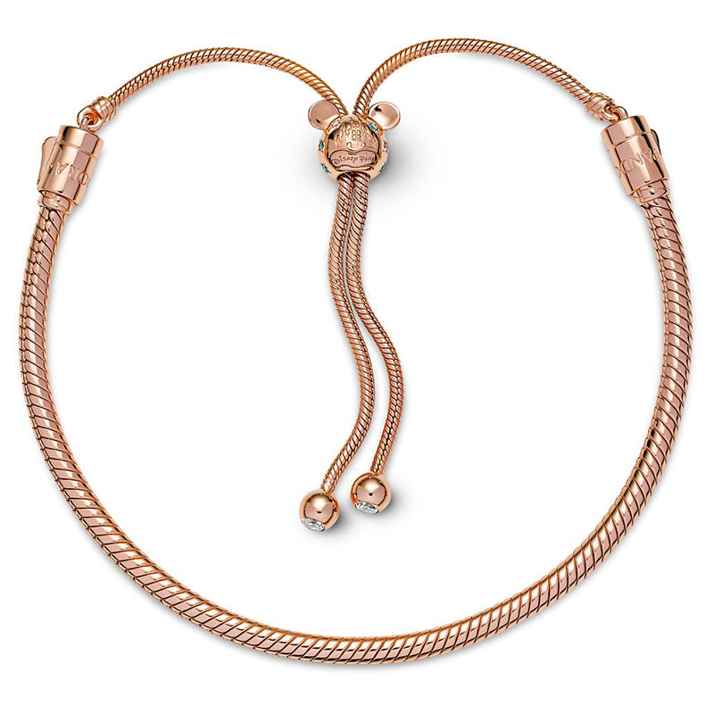 Disney Mickey Mouse Castle Rose Gold Slider Bracelet