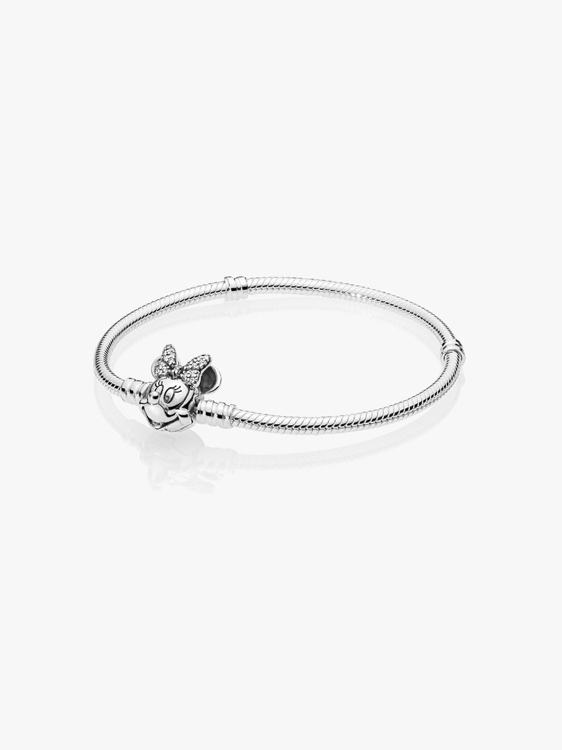 Disney Sparkling Minnie Portrait Sterling Silver Bracelet