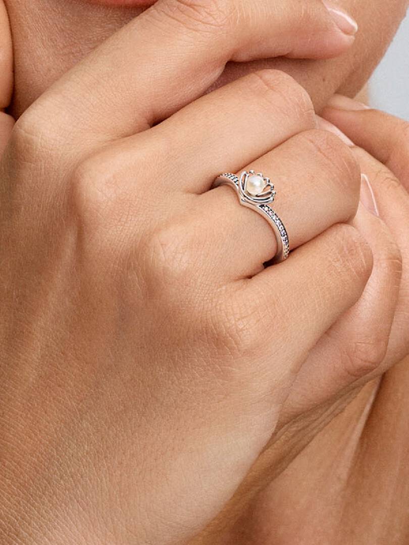 Disney Ariel Princess Shell Treated Freshwater Cultured Pearl Ring