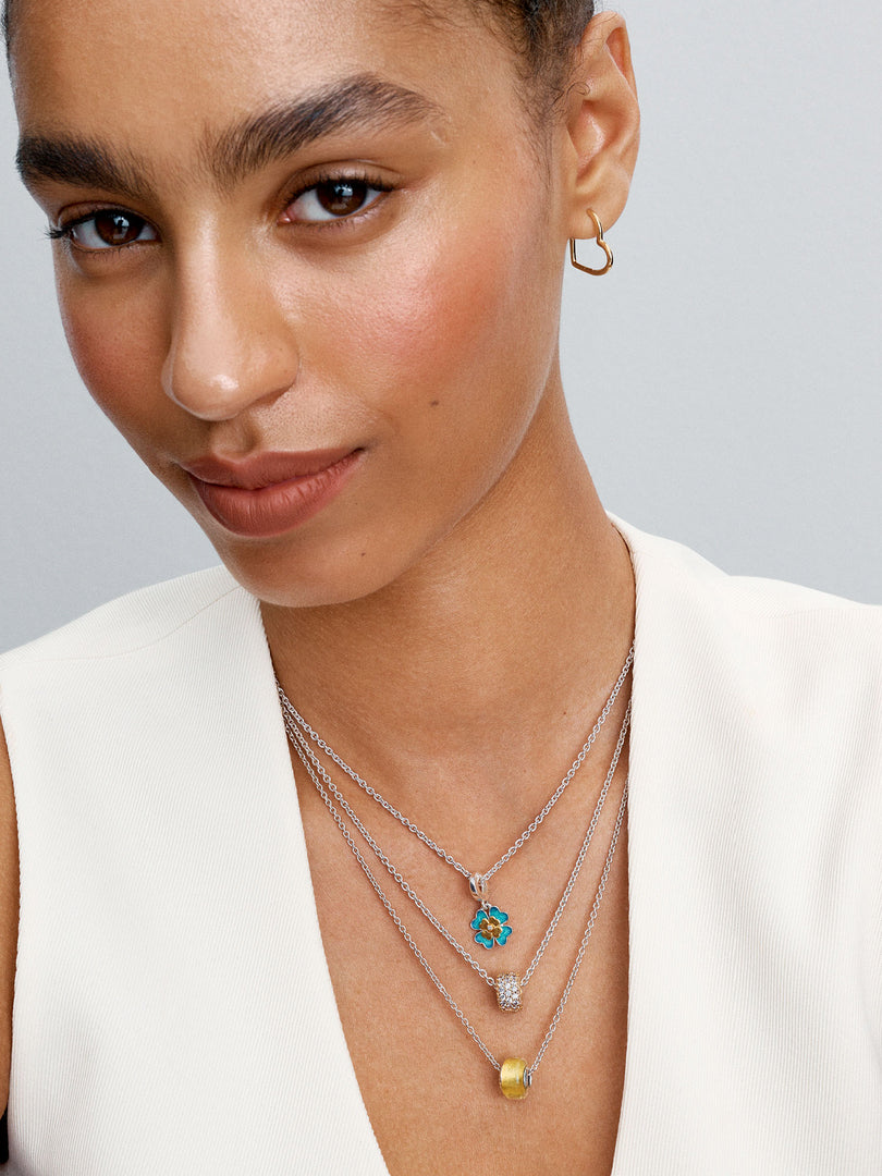 Four-Leaf Clover Lab-Created Diamond Dangle Charm