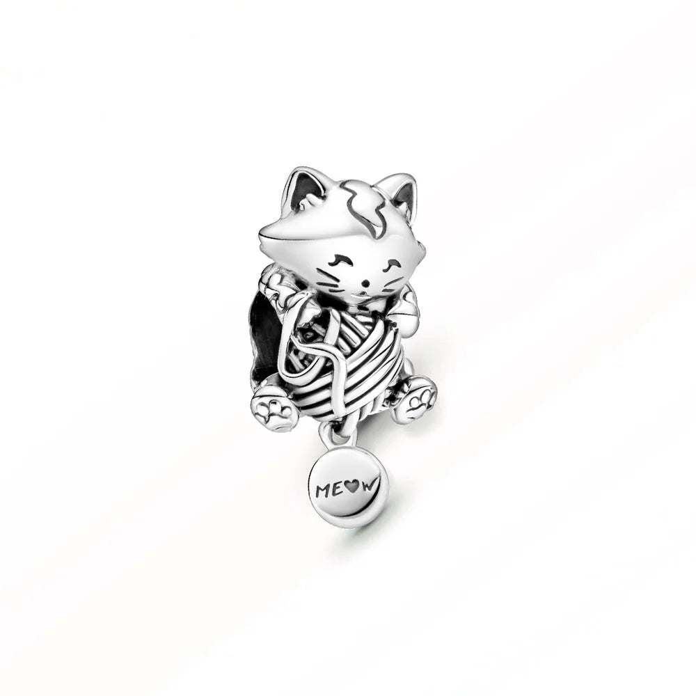 Kitten and Yarn Ball Charm