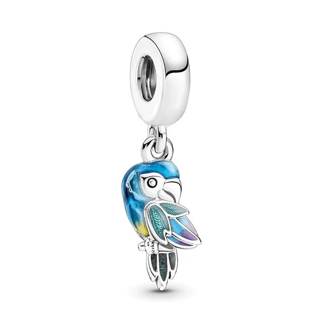 Paradise Jungle Parrot Dangle Charm