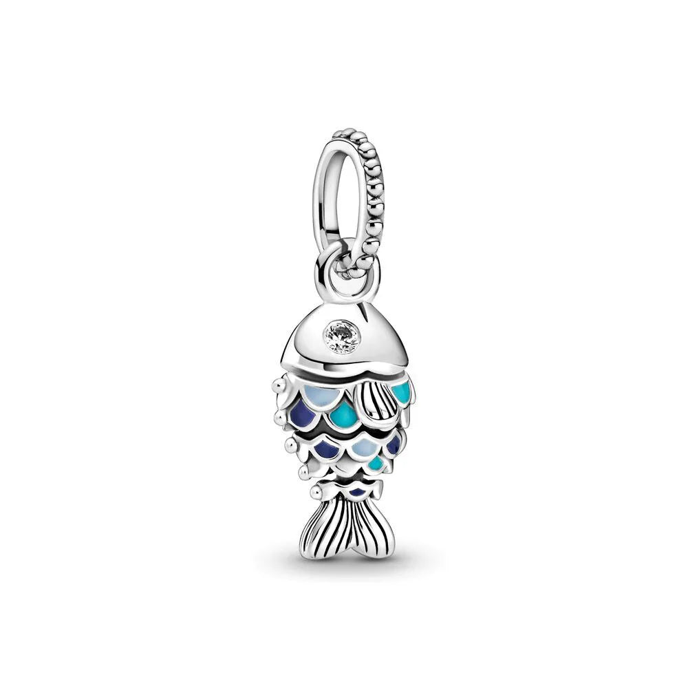 Blue Scales Fish Dangle Charm