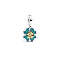 Four-Leaf Clover Lab-Created Diamond Dangle Charm